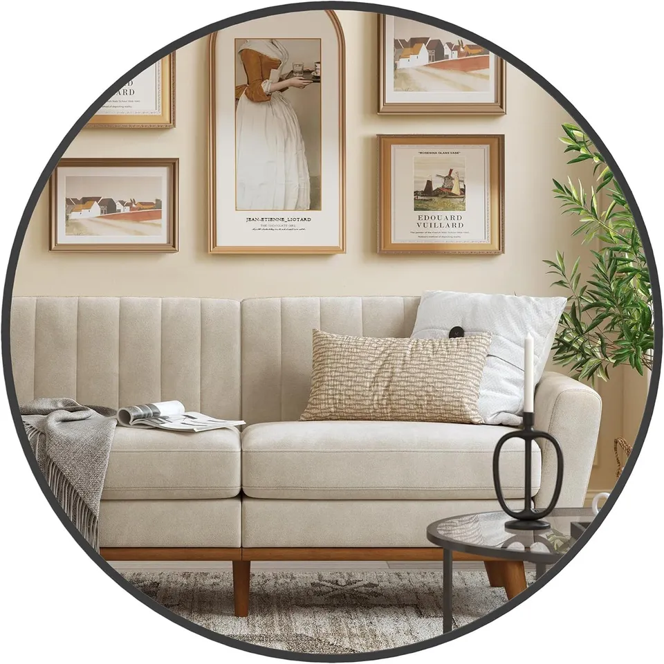 BOXED SONGMICS ROUND WALL MIRROR