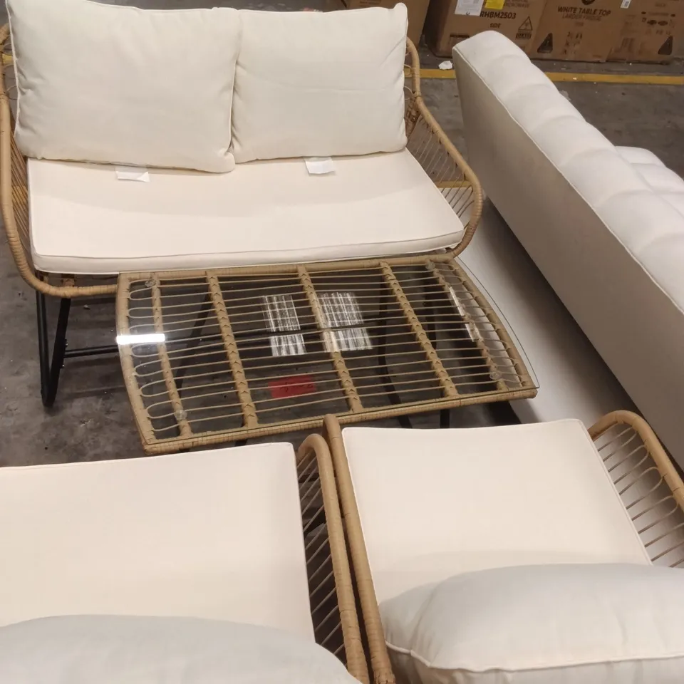 GARDEN PATIO SET WITH GLASS TABLE 