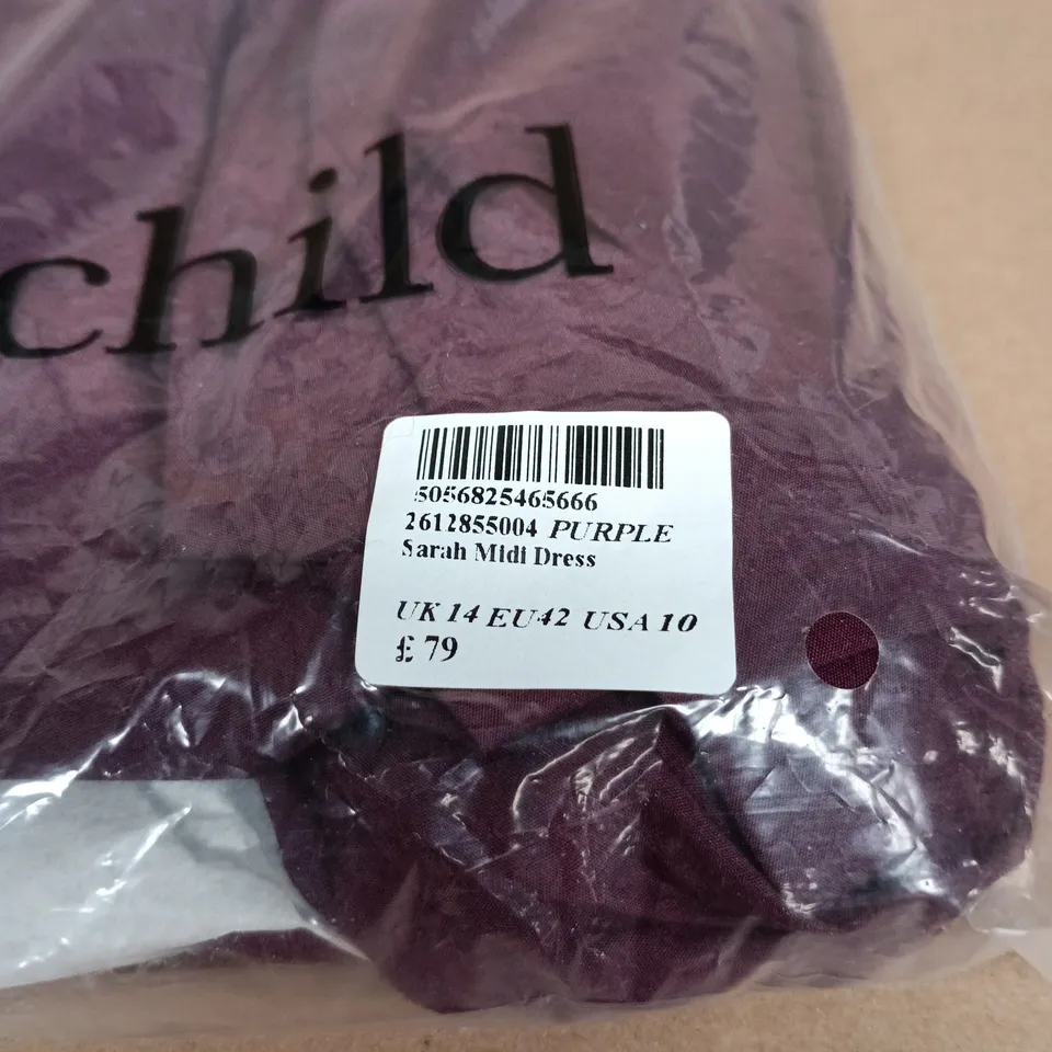 NOBODYS CHILD PURPLE SARAH MIDI DRESS UK14