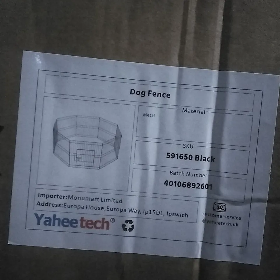 BOXED YAHEETECH DOG FENCE - BLACK 
