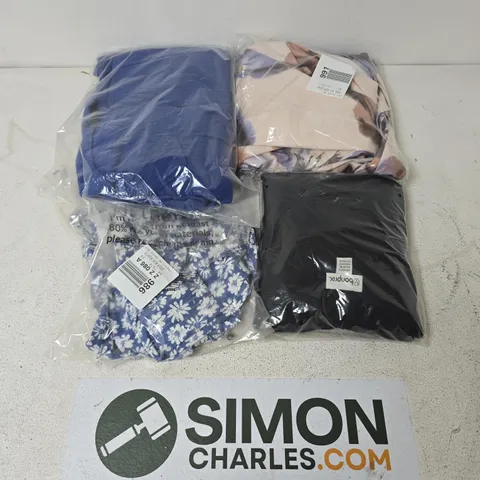 APPROXIMATELY 18 ASSORTED CLOTHING ITEMS IN VARIOUS SIZES, STYLES & SIZES TO INCLUDE BLACK COTTON RIB TOP, DENIM BLUE NIGHTIE, COBLT BLUE DRESS, ETC - COLLECTION ONLY
