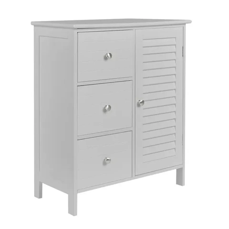 BOXED NAUTICAL 3 DRAWER CABINET UNIT - GREY (1 BOX)