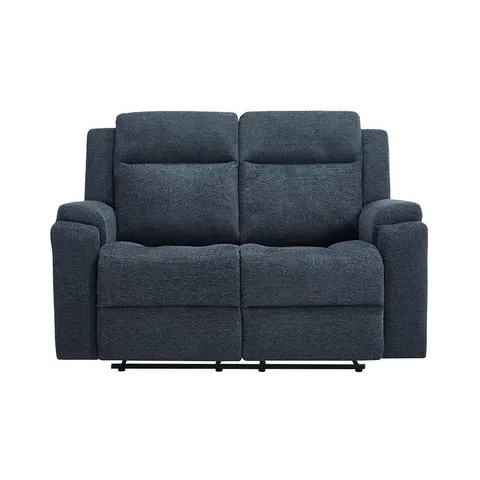 BOXED ORKA 2 SEATER FABRIC MANUAL RECLINER SOFA BLUE