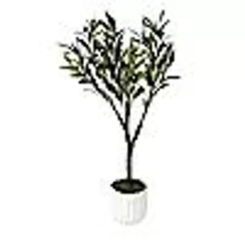 HOME STORIES PRE LIT POTTED FAUX OLIVE TREE WITH LED LIGHTS
