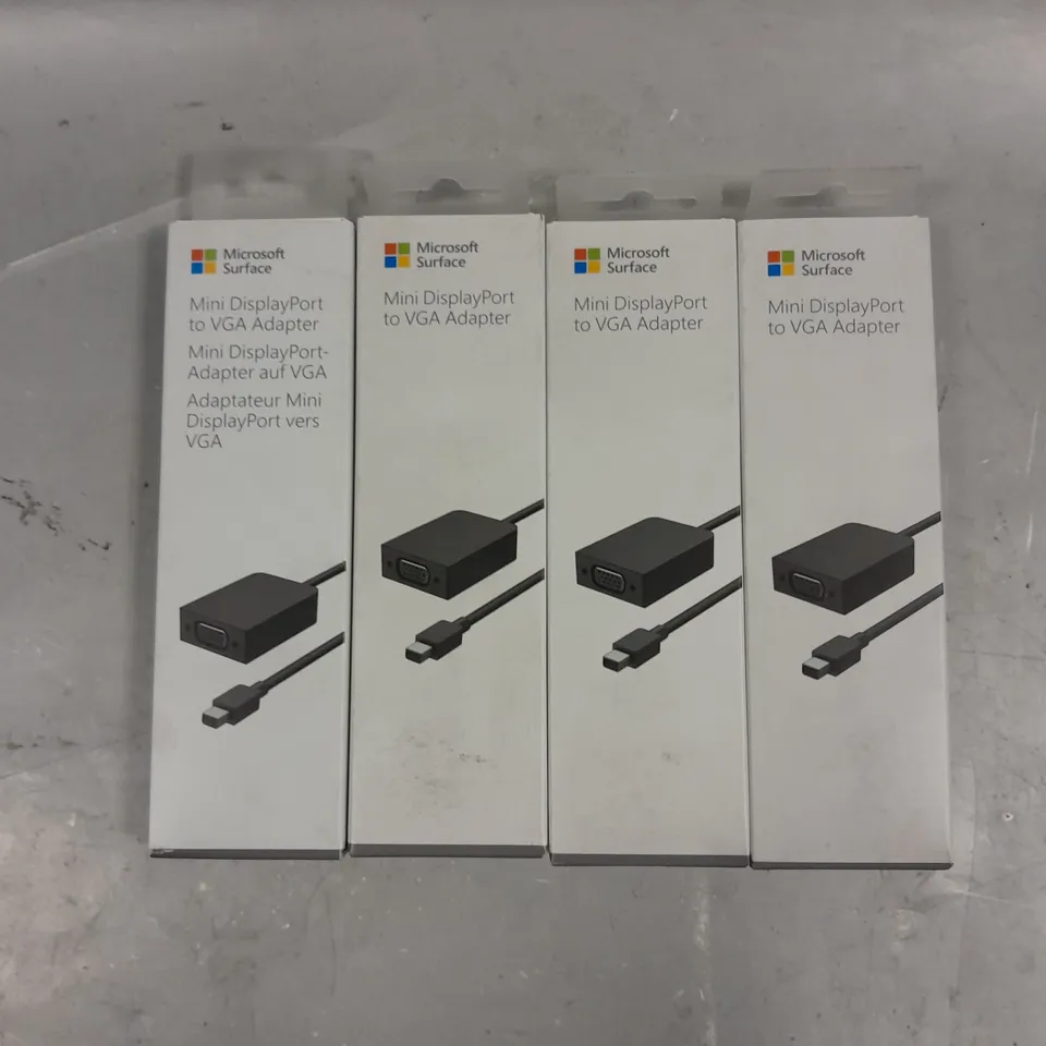 4 X BOXED MICROSOFT SURFACE MINI DISPLAY PORT TO VGA ADAPTERS 