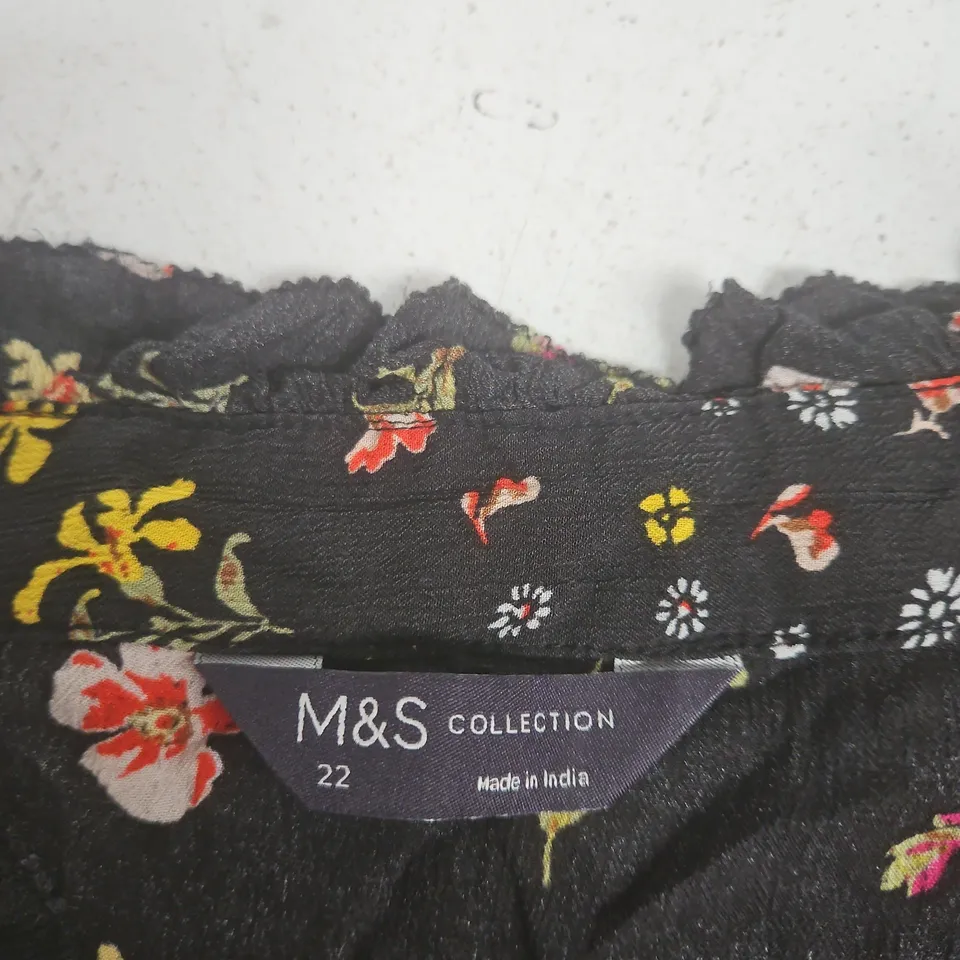 M&S COLLECTION WOMEN'S FLORAL PRINT TOP, UK SIZE 22