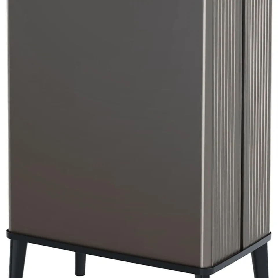 BOXED CURVER VERTO 54L HIGH WASTE BIN, PUSH LID, SLEEK DESIGN, EASY ASSEMBLY, RECYCLING FRIENDLY, PEARL GREY