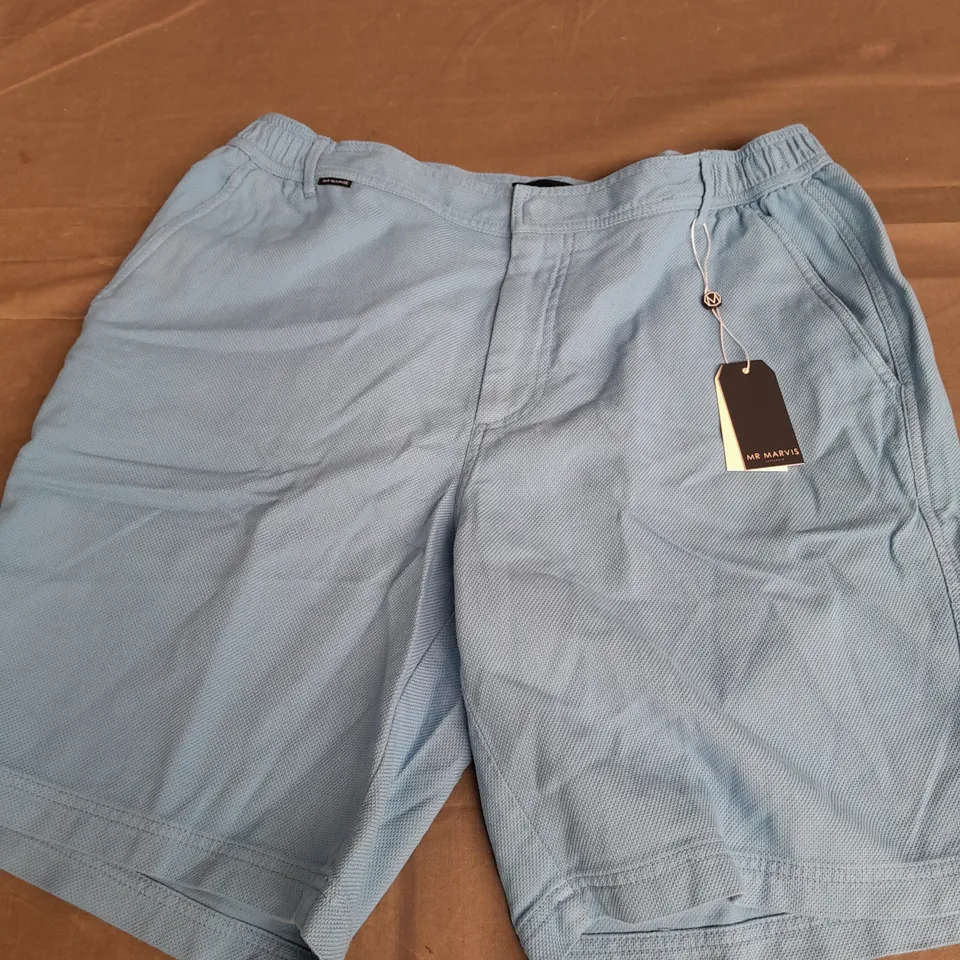 MR MARVIS THE PIQUES SHORTS IN BOULEVARDS BLUE SIZE XXL/W38