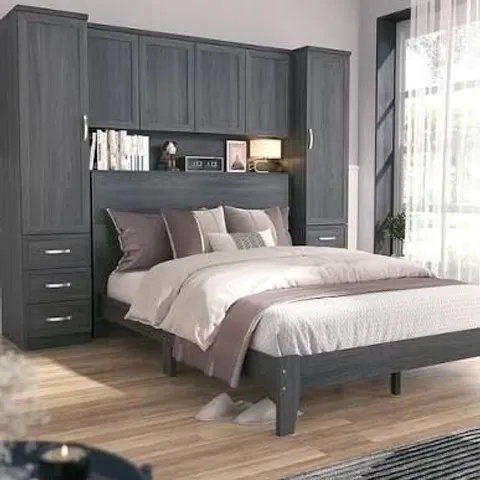 BOXED CAMBERLEY OVERBED WARDROBE - DARK OAK (3 BOXES)