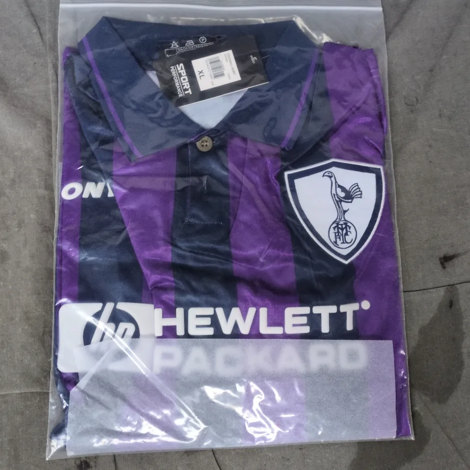 BAGGED PONY TOTTENHAM HOTSPUR RETRO FOOTBALL JERSEY IN PURPLE SIZE XL