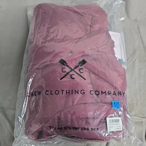 BAGGED CREW CLOTHING COMPANY HEAVYWEIGHT PADDED COAT IN BURGUNDY - SIZE 10