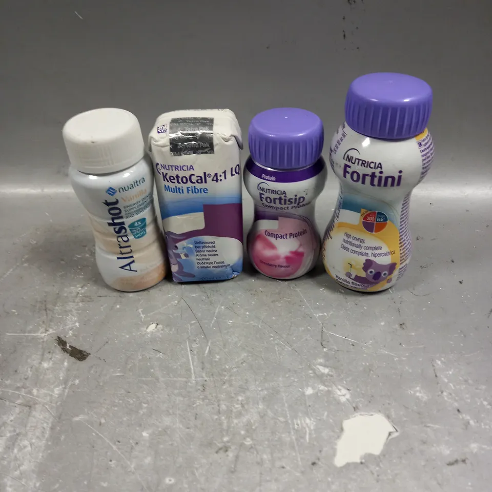 APPROXIMATELY 20 ASSORTED NUTRITION DRINKS TO INCLUDE - NUTRICIA FORINI VANILLA - ALTRASHOT VANILLA - FORTISIP COMPACT STRAWBERRY - ETC - COLLECTION ONLY