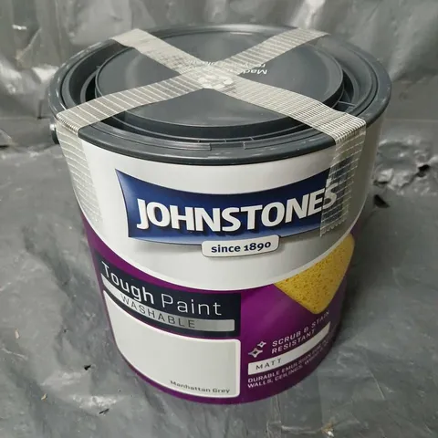 JOHNSTONES TOUGH PAINT WASHABLE MATT MANHATTAN GREY (2.5L) - COLLECTION ONLY