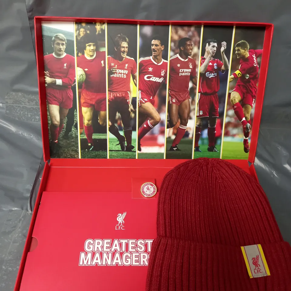 BOXED LIVERPOOL FC BEANIE HAT & BADGE