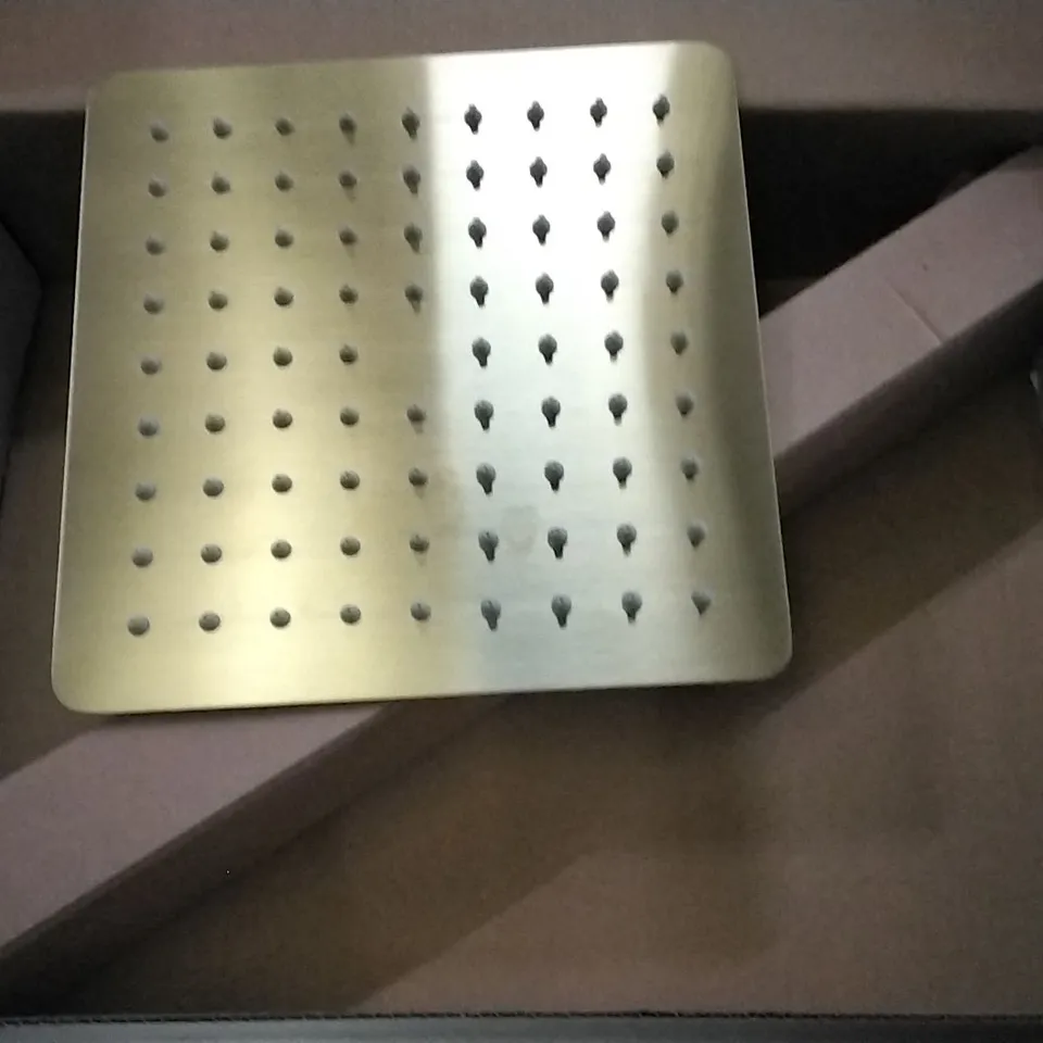 BOXED AS NEW CALYPSO RAILTO C/MOUNT SHOWER SET IN BRUSHED BRASS