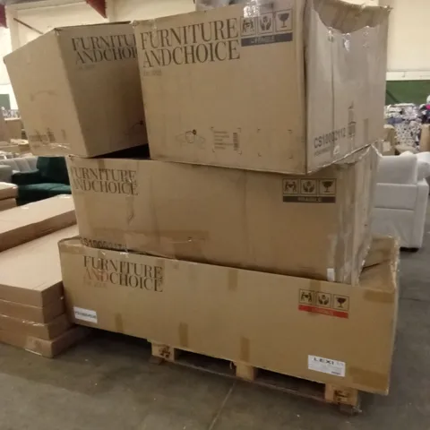PALLET OF ASSORTED INCOMPLETE DESIGNER SOFA PARTS AND PIECES