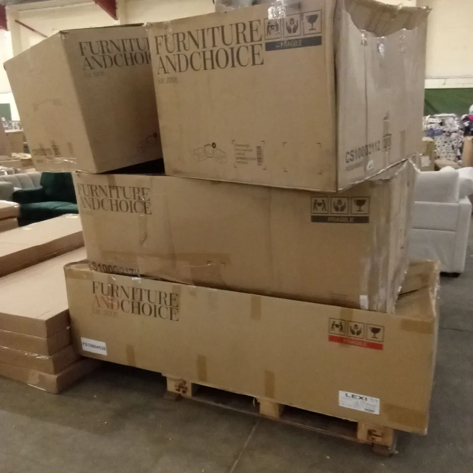 PALLET OF ASSORTED INCOMPLETE DESIGNER SOFA PARTS AND PIECES