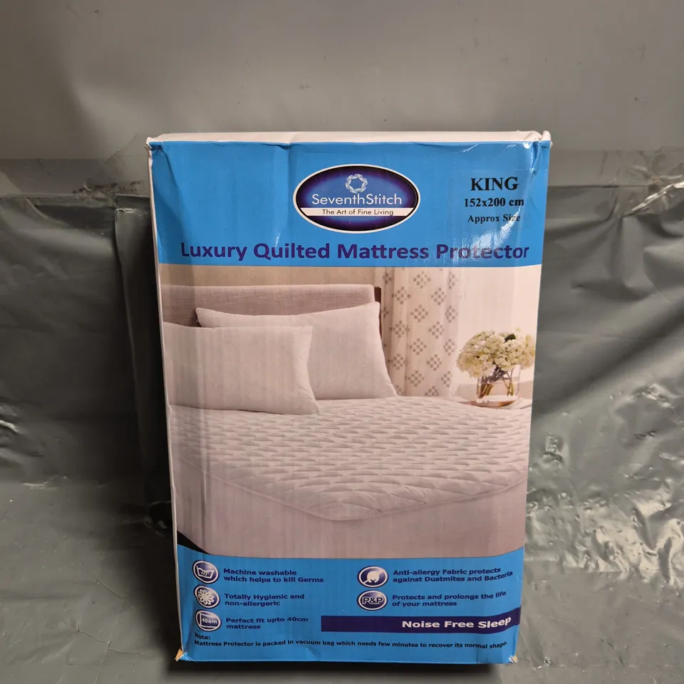 BOXED SEVENTH STITCH LUXURY QUILTED MATTRESS PROTECTOR - KING