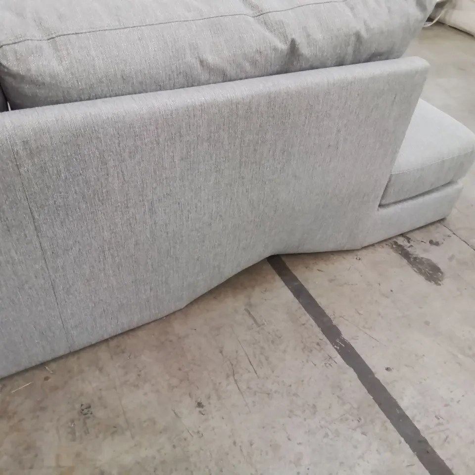 DESIGNER CHAISE SOFA GREY FABRIC