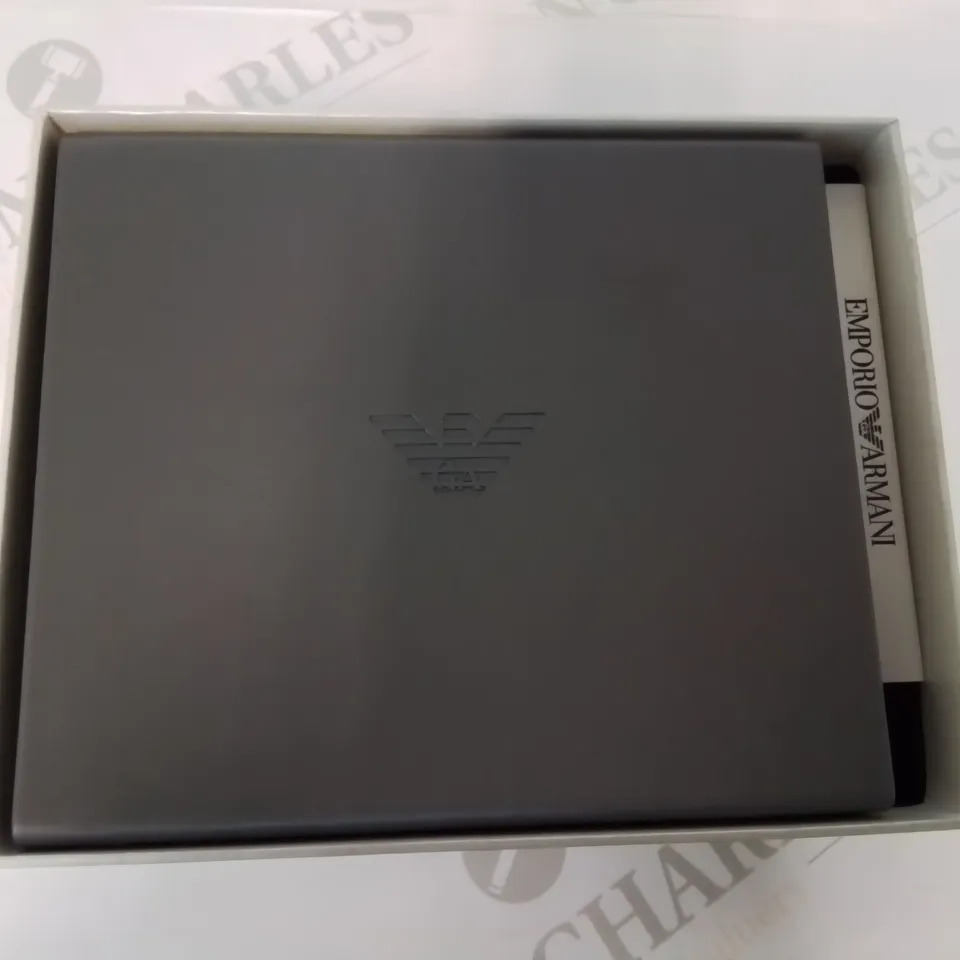 BOXED EMPORIO ARMANI WATCH AND CUFFLINKS SET 