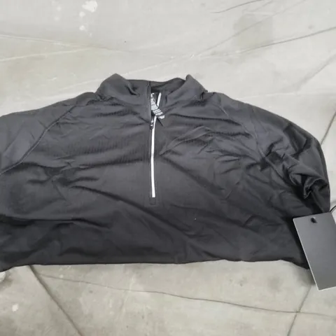 HBK BLACK QUARTER-ZIP PULLOVER TOP, UK XL (XG/XL/TG)