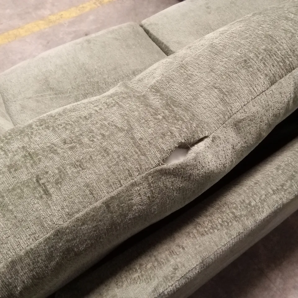 SALERNO STANDARD BACK FABRIC LEFT HAND CORNER CHAISE SOFA - GREEN RRP £999