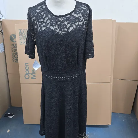 BONPRIX BLACK LACE DRESS, WOMEN'S, UK SIZE L (EU 44/46)