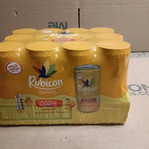 RUBICON SPRING ORANGE MANGO SPARKLING DRINK – 12X330ML MULTIPACK