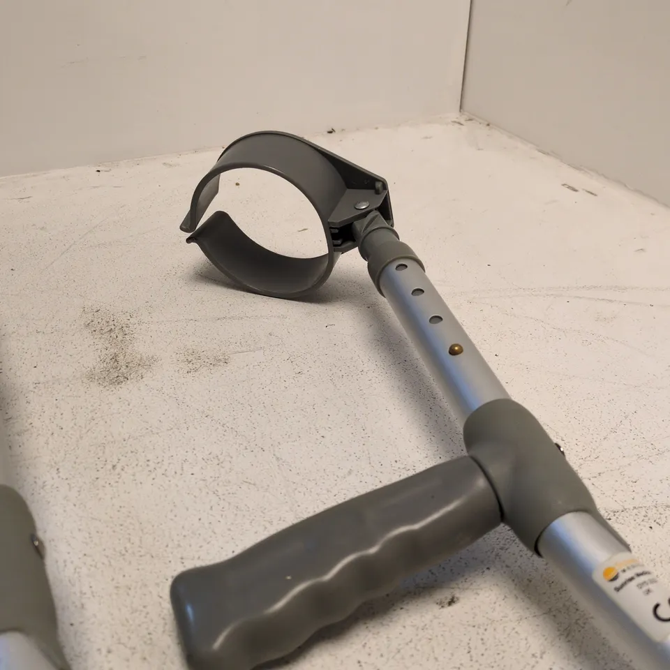 PAIR OF ADJUSTABLE FOREARM CRUTCHES WITH UNDERARM SUPPORTS