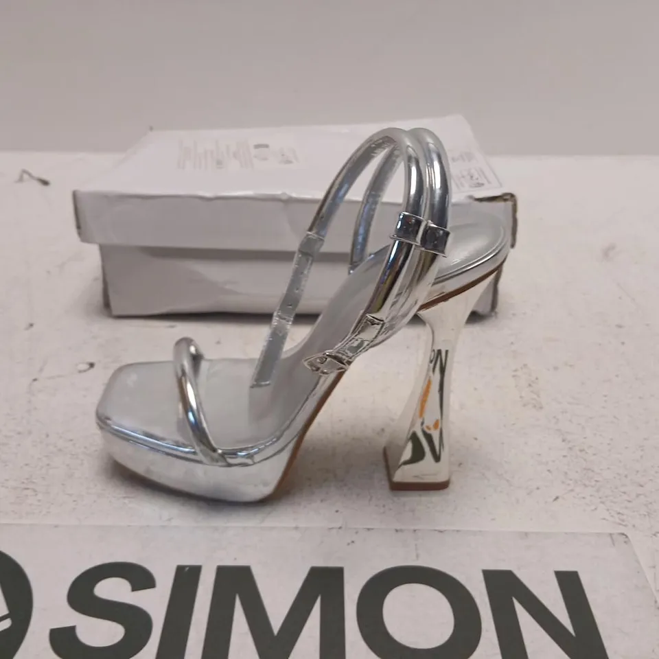 WOMEN'S SILVER STRAPPY HIGH-HEEL SANDALS – UK 3 (EU36)