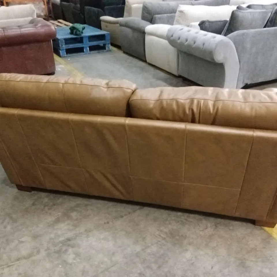 BAILEY 3 SEATER LEATHER SOFA - TAN RRP £879