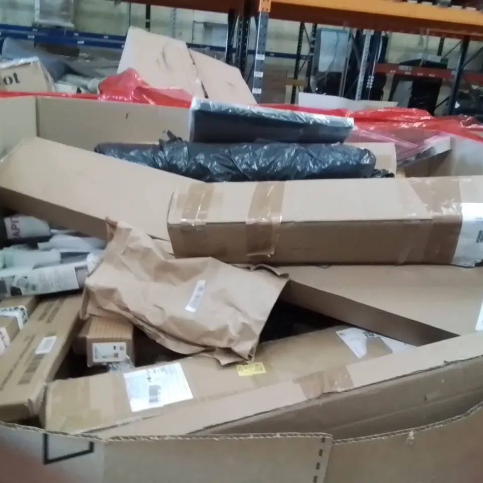 PALLET OF ASSORTED HOUSEHOLD GOODS AND PRODUCTS TO INCLUDE;AREA RUG,PET CARRIER BAG,RETRACTABLE SAFETY GATE 