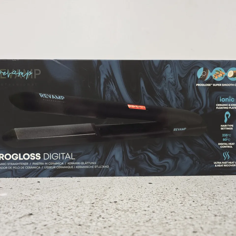 REVAMP PROGLOSS DIGITAL CERAMIC HAIR STRAIGHTENER