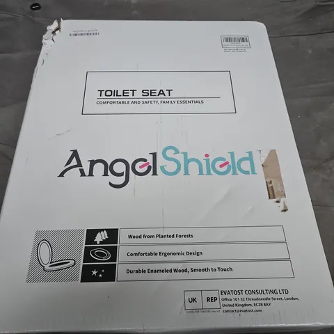 AngelShield Toilet Seat – Wood, Boxed