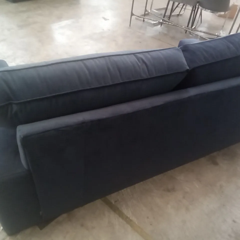 QUALITY DESIGNER MADDISON 3 SEATER SOFA - NAVY FABRIC 