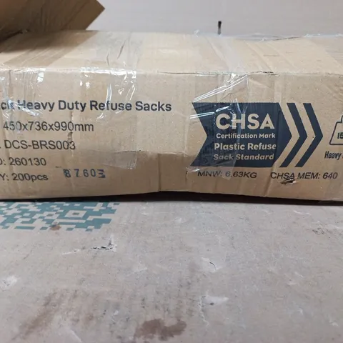 BLACK HEAVY DUTY REFUSE SACKS – BULK PACK (200PCS) SKU DCS-BRS003