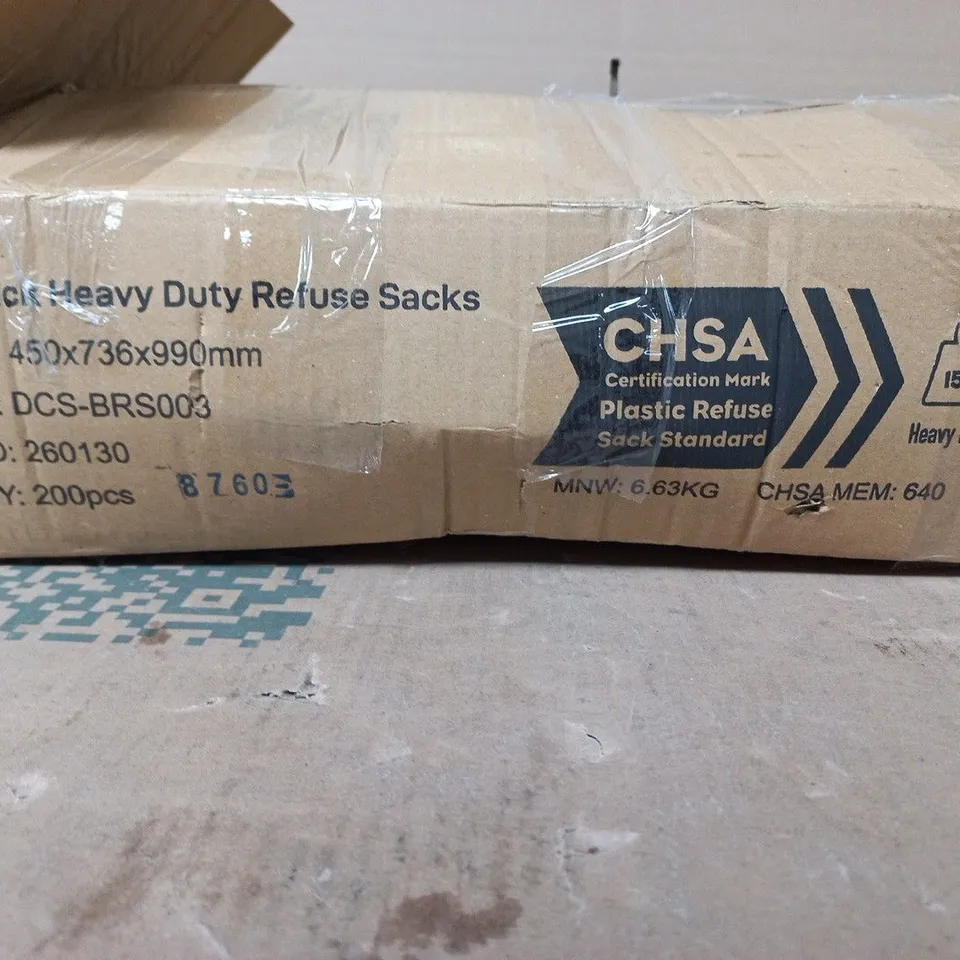 BLACK HEAVY DUTY REFUSE SACKS – BULK PACK (200PCS) SKU DCS-BRS003