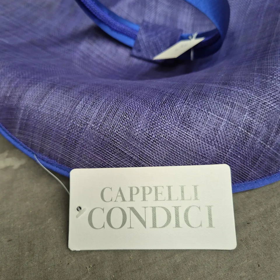 CAPELLI CONDICI PURPLE HAT WITH FLOWER DETAIL