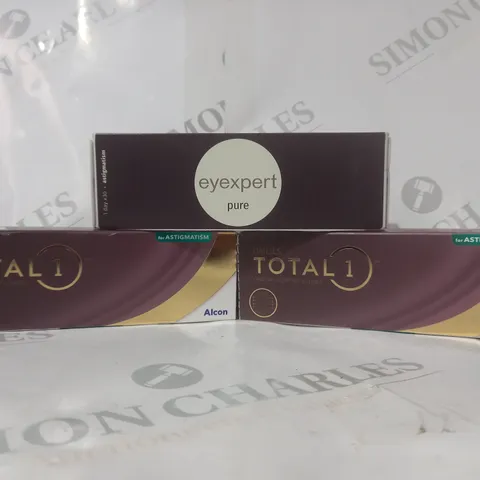 APPROXIMATELY 20 ASSORTED HOUSEHOLD ITEMS TO INCLUDE TOTAL 1 CONTACT LENSES, EYEXPERT PURE CONTACT LENSES, ETC