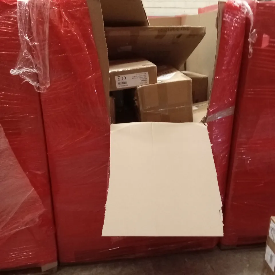 PALLET OF ASSORTED HOUSEHOLD GOODS AND PRODUCTS TO INCLUDE; STEAM CLEANER, INDUCTION COOKER, CLOTHES RACK, BOXED FURNITURE ETC