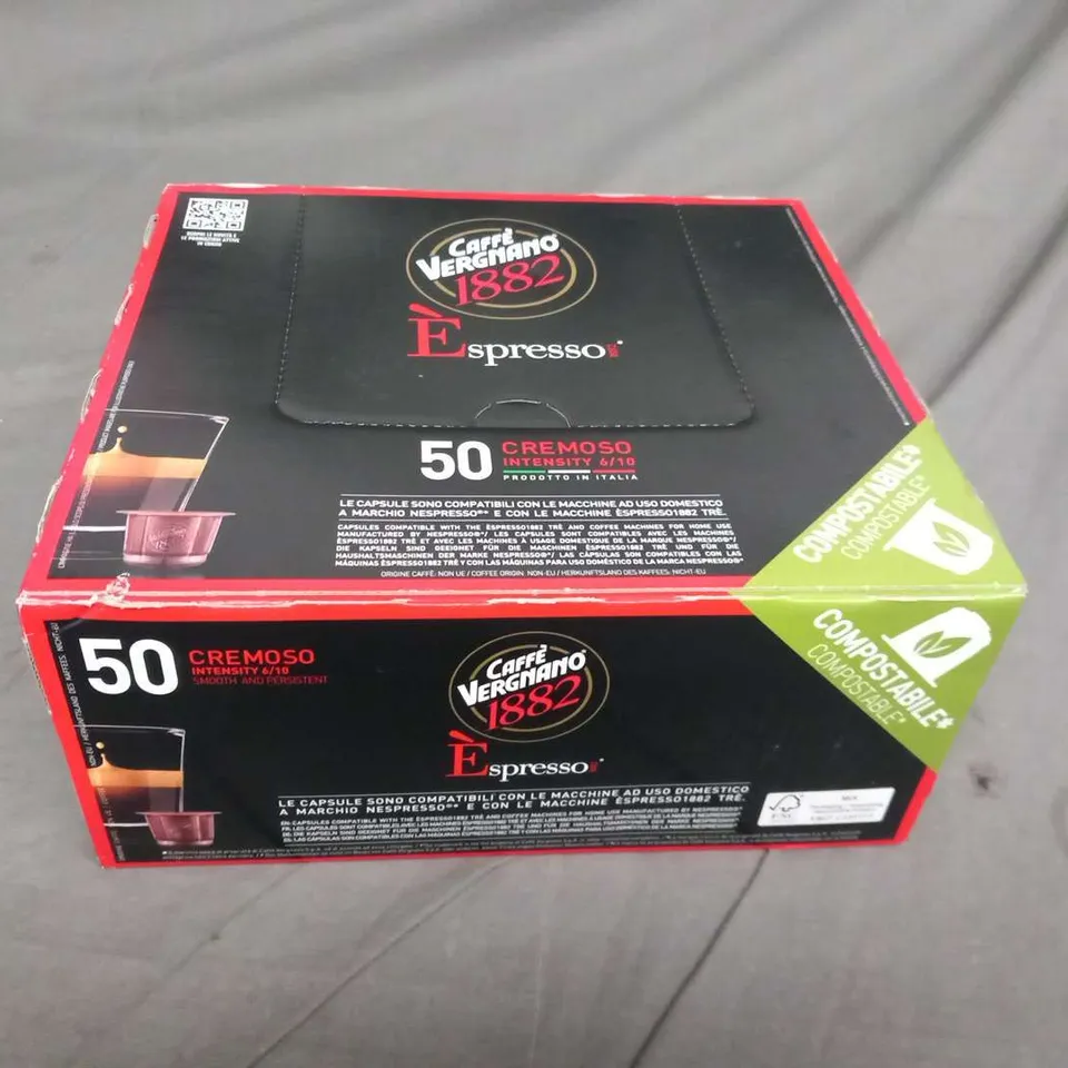 BOXED CAFFE VERGNANO 1882 ESPRESSO 50 X 5G PODS