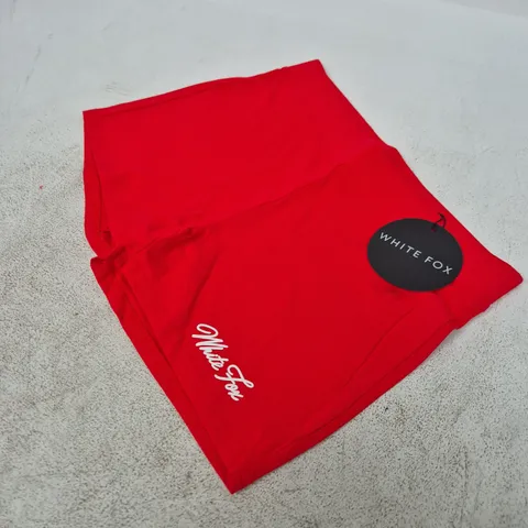 WHITE FOX BOUTIQUE RED BIKE SHORTS – SIZE M