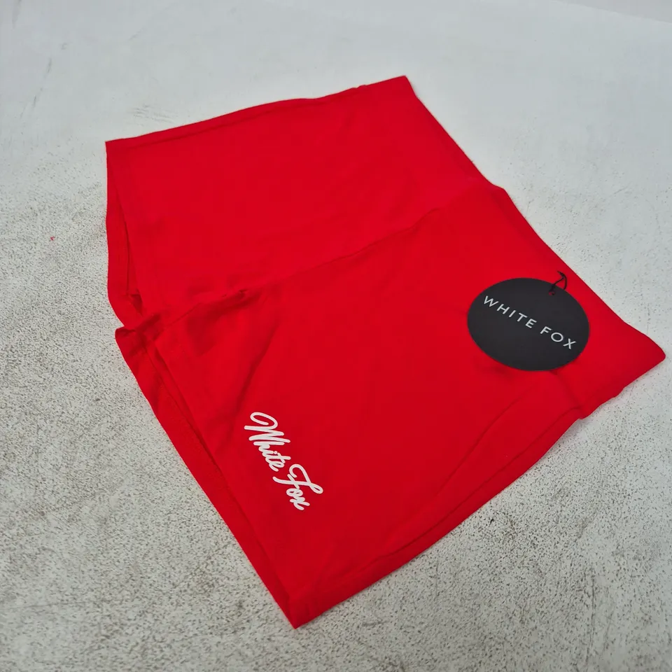 WHITE FOX BOUTIQUE RED BIKE SHORTS – SIZE M