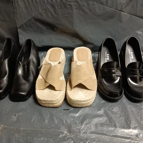 BOX OF APPROXIMATELY 15 ASSORTED PAIRS OF SHOES AND FOOTWEAR ITEMS IN VARIOUS COLOURS, STYLES, AND SIZES - COLLECTION ONLY