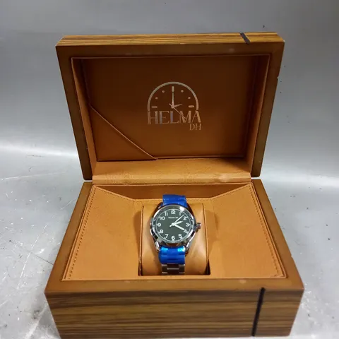 MENS HELMHA DH WATCH – STAINLESS STEEL STRAP – 3ATM WATER RESISTANT – LUXURY GIFT BOX INCLUDED