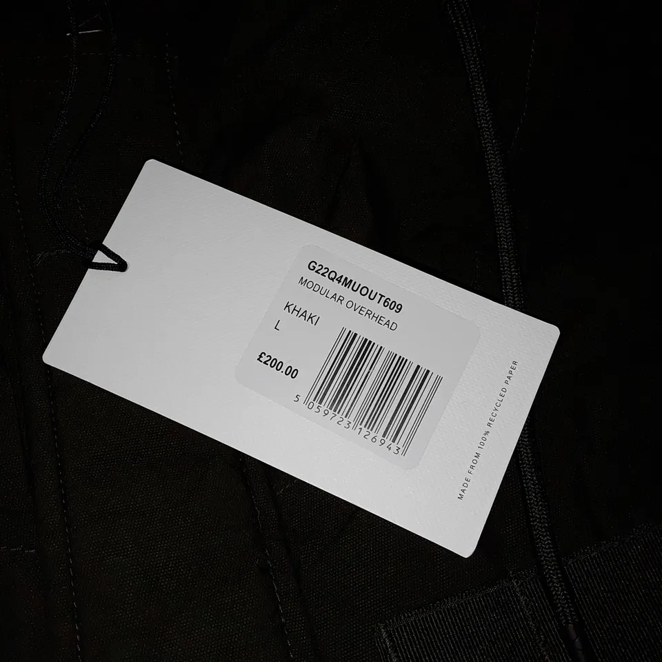 PRETTY GREEN MODULAR OVERHEAD COAT IN KHAKI - L