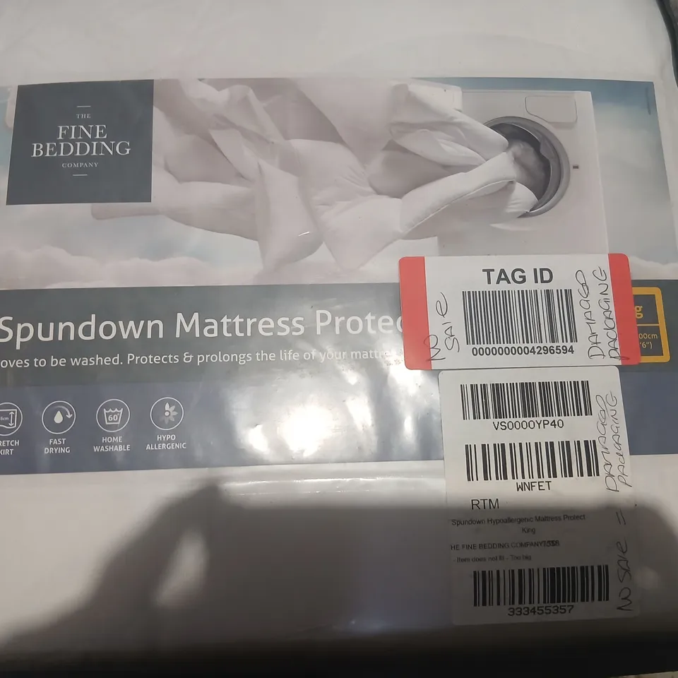 THE FINE BEDDING COMPANY SPUNDOWN MATTRESS PROTECTOR – KING SIZE, HYPOALLERGENIC