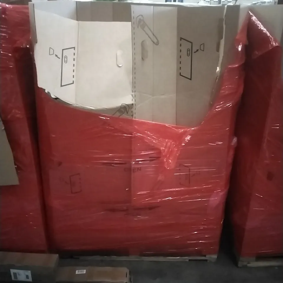A PALLET CONTAINING ASSORTED HOUSEHOLD GOODS AND PRODUCTS TO INCLUDE; BOXED FURNITURE ETC