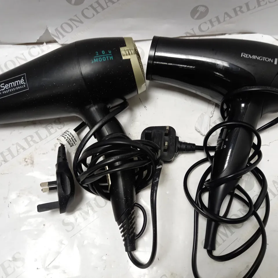 LOT OF 2 HAIRDRYERS TO INCLUDE TRESEMME & REMINGTON 