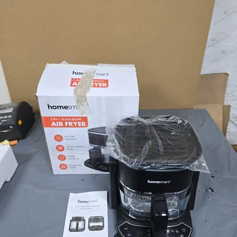 HOMESMART 2 IN 1 GLASS BOWL AIR FRYER AF-10D – BOXED